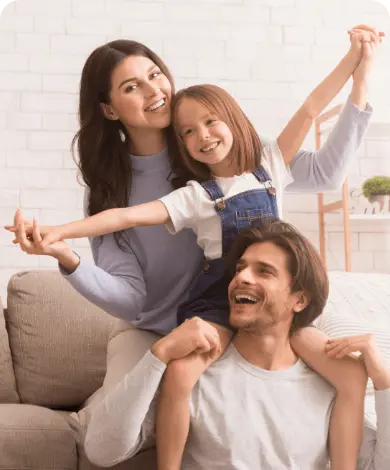 family smiling together