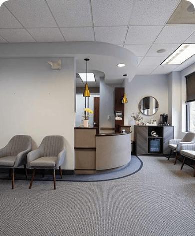 Welcoming reception area at Samia Family Dentistry of Garner